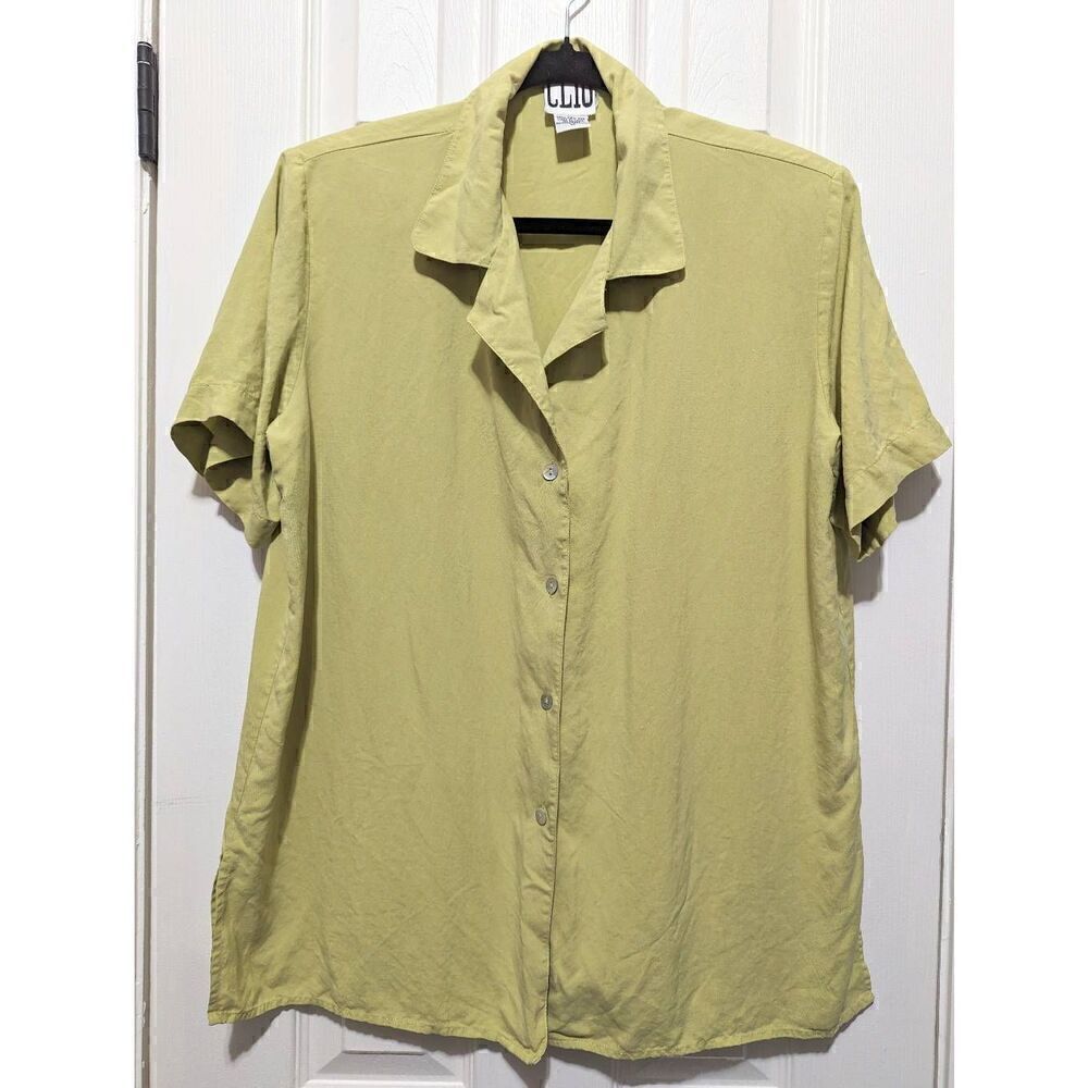 CLIO button up blouse silk Medium